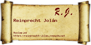 Reinprecht Jolán névjegykártya